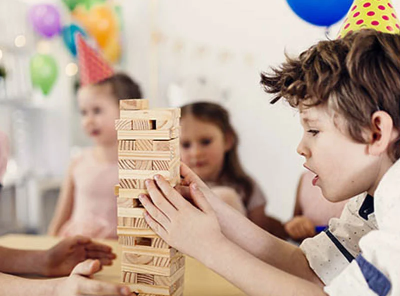 Happy children playing and learning